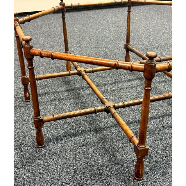 Baker Furniture Company Vintage Faux Bamboo Octagonal Coffee Table - Base Only For Sale - Image 4 of 6