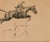 Classic pen & ink drypoint depicting a military rider clearing a 'Tripple Bar' fence signed Paul Desmond Brown (LR) with...