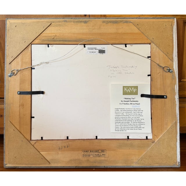 1980s "Making Tea", Oil on Canvas by Joseph Puchinskiy For Sale - Image 5 of 6