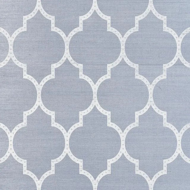 Contemporary Schumacher Algiers Sisal Wallpaper in Chambray For Sale - Image 3 of 3