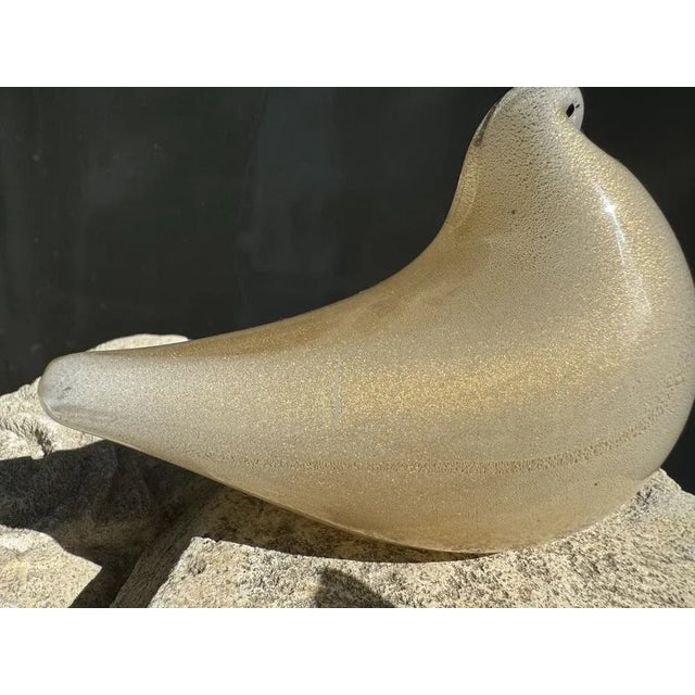 Venice Pigeon Figurine in Golden Glass from Barovier & Toso, 1950s For Sale - Image 11 of 18