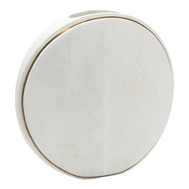 Shagreen Vase With Brass Details by R&y Augousti For Sale