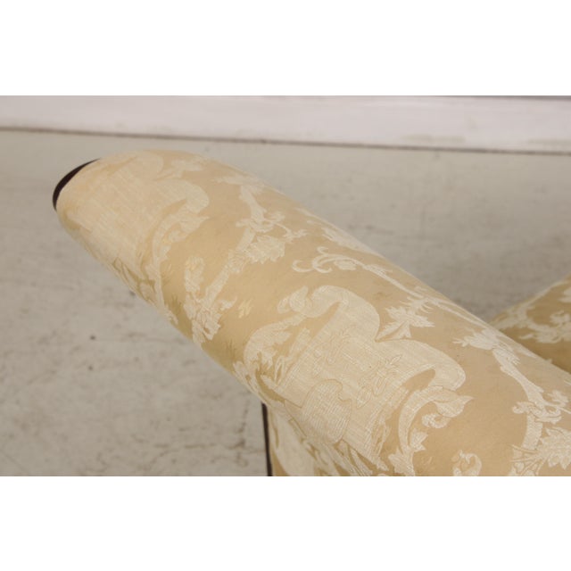 Southwood Gold Damask Camelback Sofa For Sale - Image 13 of 18