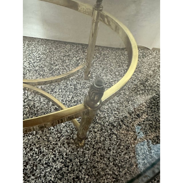 Hollywood Regency La Barge Hollywood Regency Brass Oval Coffee Table For Sale - Image 3 of 8