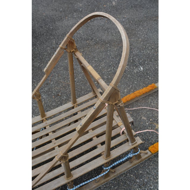 Vintage Bentwood Wood Full Size Sprint / Racing Dog Sled Snow Iditarod Style For Sale - Image 4 of 18