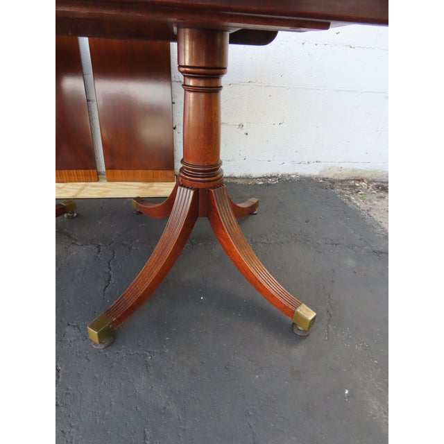 Mahogany Inlay Dining Table With 2 Leaves 6564 For Sale - Image 9 of 18