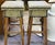Mid Century Faux Snakeskin Upholstered Wood Stools - Signed and Dated 1971 For Sale - Image 9 of 15