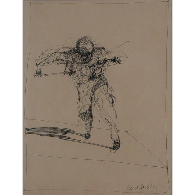 Claude WEISBUCH (1927-2014) The violin in motion Original ink drawing Signed in ink On paper 36 x 27 cm (sight size)...