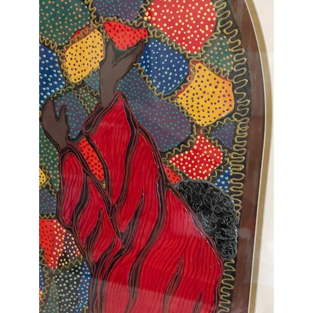 Post Impressionist Original Artwork "Amen" by Herbert Mannie Pair African American Artist Coa 1998 Framed For Sale - Image 3 of 12