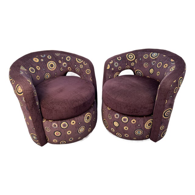Late 20th Century Unique Swiveling Lounge Chairs by Weiman For Sale