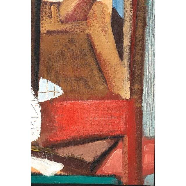 Abstract Post-Cubist Still Life Scene Oil on Canvas For Sale - Image 3 of 6