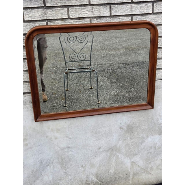 920 Walnut Rectangular Wall Beveled Edge Mirror. For Sale - Image 12 of 17