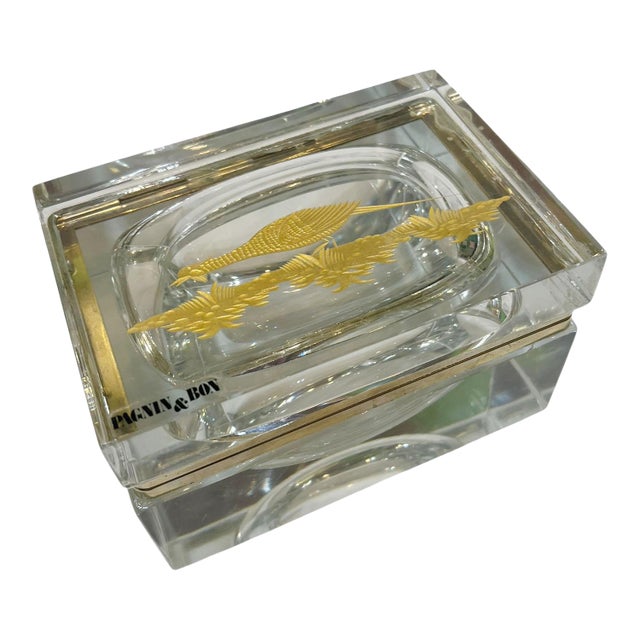 Murano Glass Box With Gold Pheasant For Sale