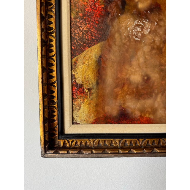 1970s 1960s Vintage Nude Woman Mixed Media Oil on Canvas Painting by Lester Russian For Sale - Image 5 of 12