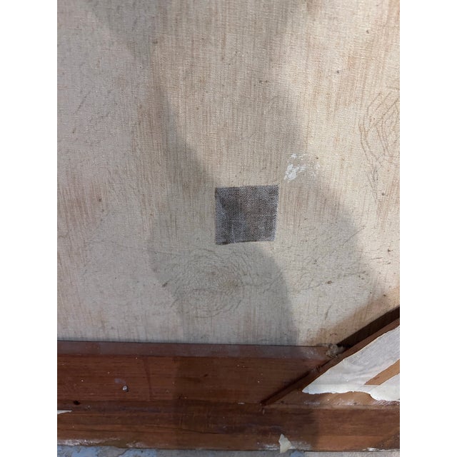 Green Mid 20th Century Oversized Oil Painting on Canvas, Full Height, Portrait of a Handsome Gentleman For Sale - Image 8 of 12