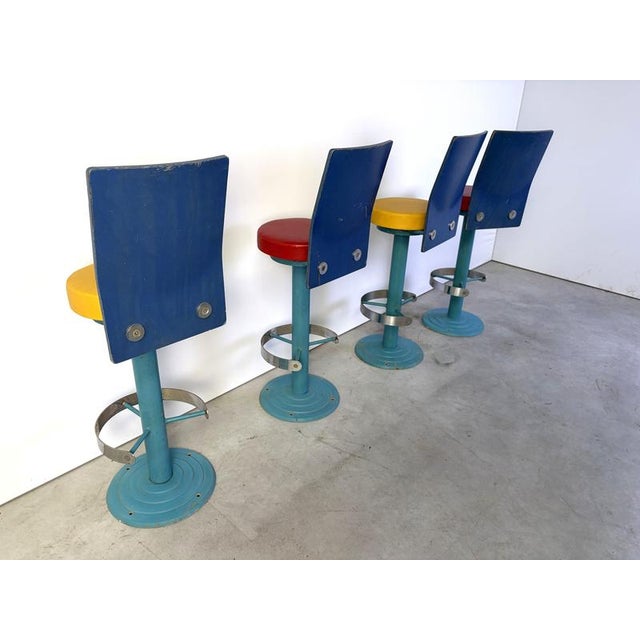 Industrial Vintage Industrial Bar Stools, United States, 1980s, Set of 4 For Sale - Image 3 of 14