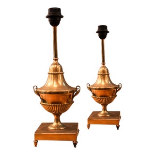 Vintage Table Lamps in Brass, 1950s, Set of 2 For Sale