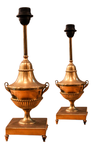 Vintage Table Lamps in Brass, 1950s, Set of 2