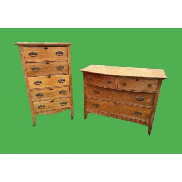1920s 1920s Ralph Lauren Style American Antique Oak Dresser on Caster’s For Sale - Image 5 of 10