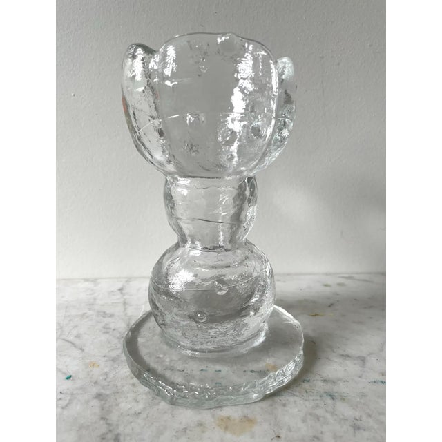 20thC. MCM Pertti Santalahti Humppila Clear Glass Candle Holder For Sale In New York - Image 6 of 6