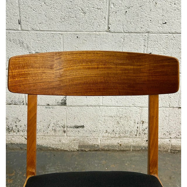 Brown Set of 4 Danish Mid Century Modern Teak Back Oak Frame Dining Chairs 1960’s For Sale - Image 8 of 9