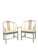 Vintage Henredon Asian Style Faux Goatskin Laquer Side of Accent Chairs a Pair For Sale In New York - Image 6 of 9