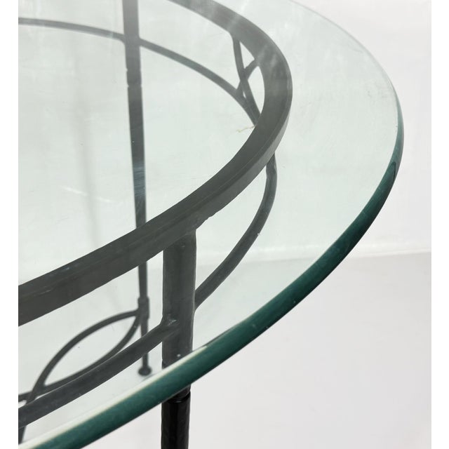Attributed to Mario Papperzini for Janus Et Cie Iron & Glass Round Dining Table For Sale - Image 13 of 18