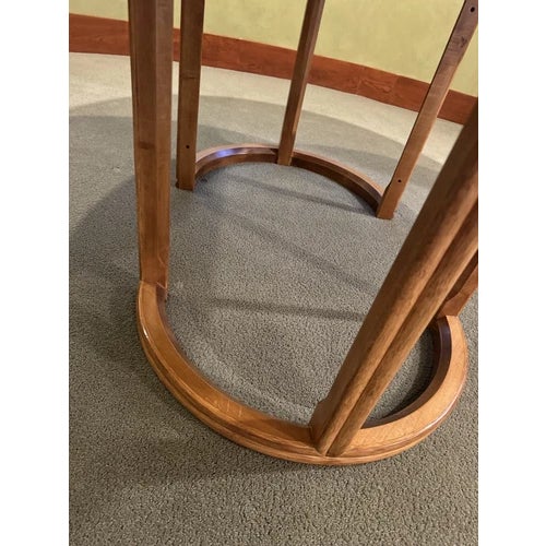 McGuire Vintage McGuire Blonde Round Dining or Game Table With Two Leaves For Sale - Image 4 of 12