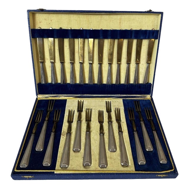 Brass Hors d'Oeuvre Cutlery Set, 1920 For Sale