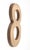Vintage block style number 8 made of brass with a brushed finish. The piece has a hollow back. Good condition with surface...
