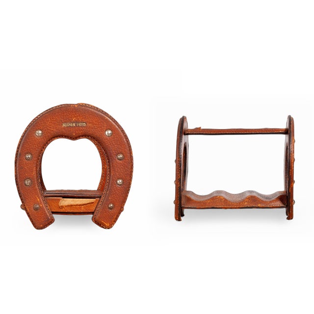 Mid-20th century Modern French leather horseshoe-shaped cigar holder by Hèrmes Paris By: Hermès Paris Material: leather...