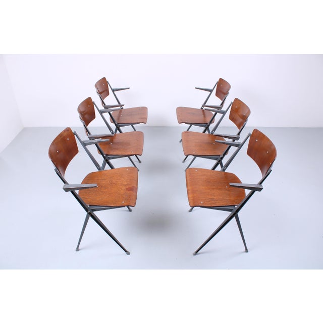 Pyramid Chairs by Wim Rietveld for Ahrend De Cirkel, 1960s, Set of 6 For Sale - Image 16 of 18