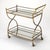 Spritely Home Accent Furniture Graci 38 in. W Rectangular Mirror and Metal Antique Mobile Bar Cart, Antique Gold For Sale - Image 4 of 4
