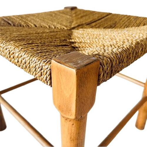 Vintage Danish Wooden Stool with Rope Seat, 1960s For Sale - Image 5 of 8