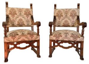 Set of Vintage Renaissance Armchairs