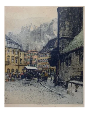 1920s Luigi Kasimir Heidelberg Etching
