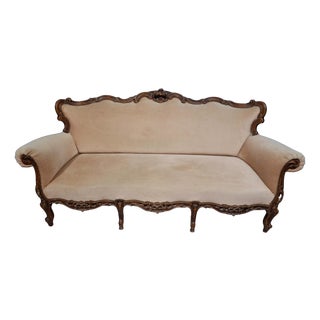20th Century Louis XV Carved Walnut Sofa For Sale