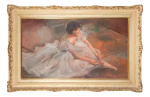 Miloslava Vrbova-Štefková, Ballerina, Oil Painting, Mid-20th Century