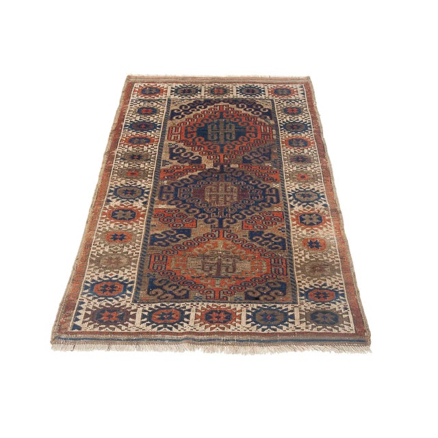 Vintage handknotted decorative wool rug from Kars region of Turkey. Approximately 50-60 years old. In very good condition.