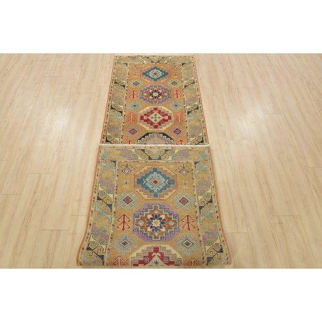 Kazak Runner 2’9” X 9’6” Brown Wool Tribal Hand-Knotted Oriental Rug For Sale - Image 12 of 13