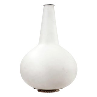Vintage Fontana Arte Vase Lamp, Lacquered Metal and Brass, Modern Design For Sale