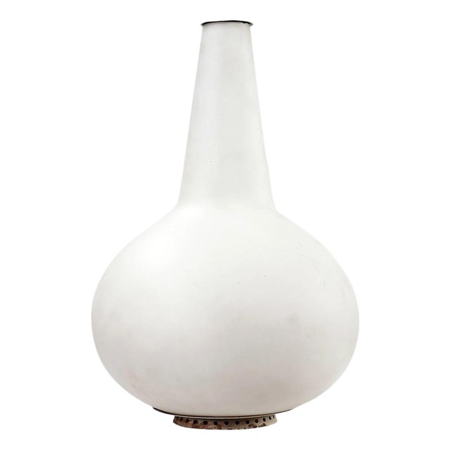 Vintage Fontana Arte Vase Lamp, Lacquered Metal and Brass, Modern Design For Sale