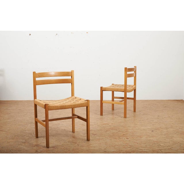 Chair Set in Oak Frame and Woven Seat, Denmark, 1950s, Set of 8 For Sale - Image 9 of 9