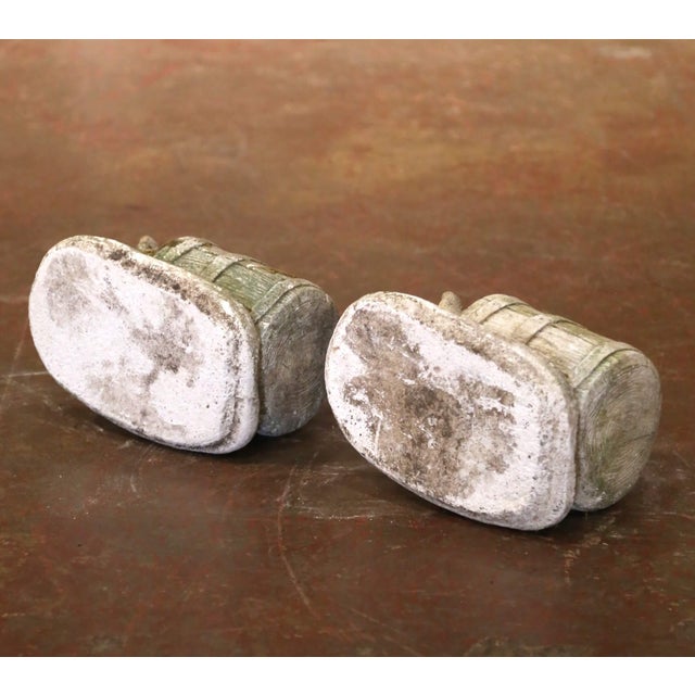 Set of Two 19th Century French Weathered Concrete Pig Garden Sculptures For Sale - Image 9 of 11