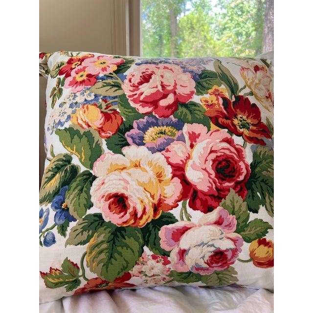Custom Designer Floral Pillows – Pair – 24” x 24” Beautiful pair of custom-made designer accent pillows featuring a...