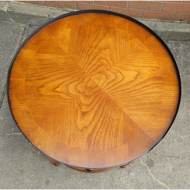 Late 20th Century Late 20th Century Bookmatched Fruitwood Gueridon Table For Sale - Image 5 of 5