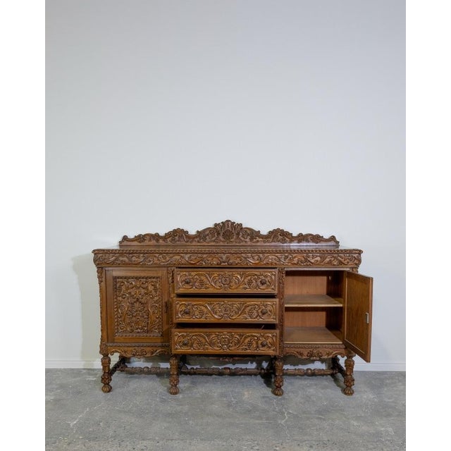 This stunning 19th Century Jacobean Sideboard was imported from England and has character you can only dream of. Fully...