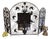 Metal Three-Panel Fireplace Screen with Bird and Floral Motifs For Sale