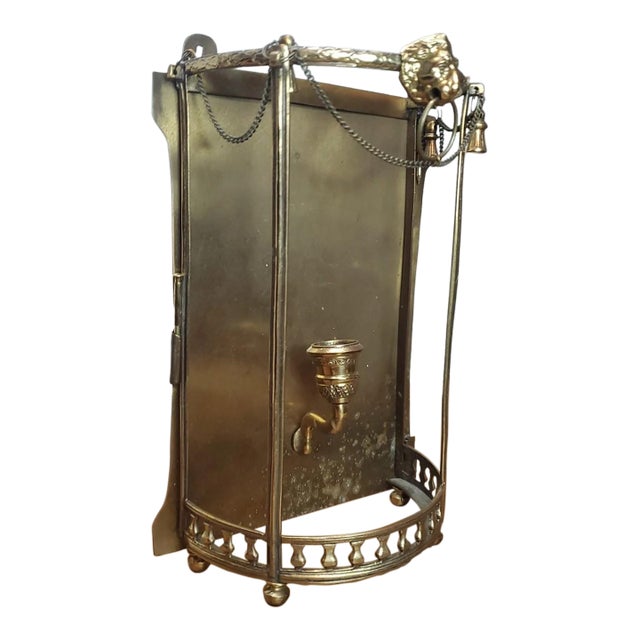 19thc French Napoleon III Heraldic Lion Bronze/ Brass Candle Wall Sconce For Sale