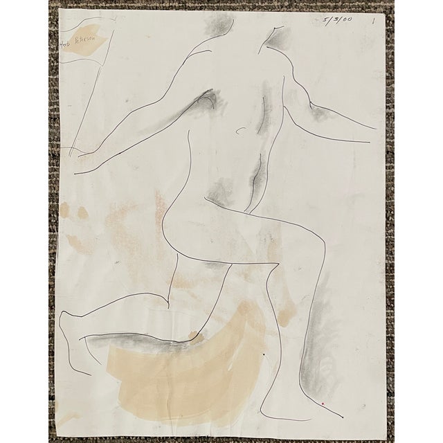 Double sided male nude painting, signed on one side with the artist's cypher, from the estate of Chicago artist James...